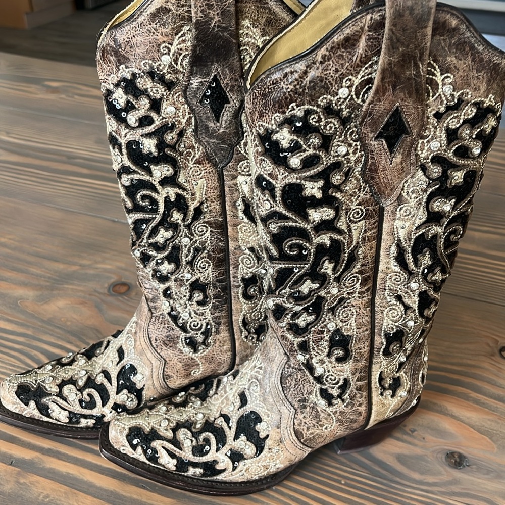 Corral inlay sequin western boots